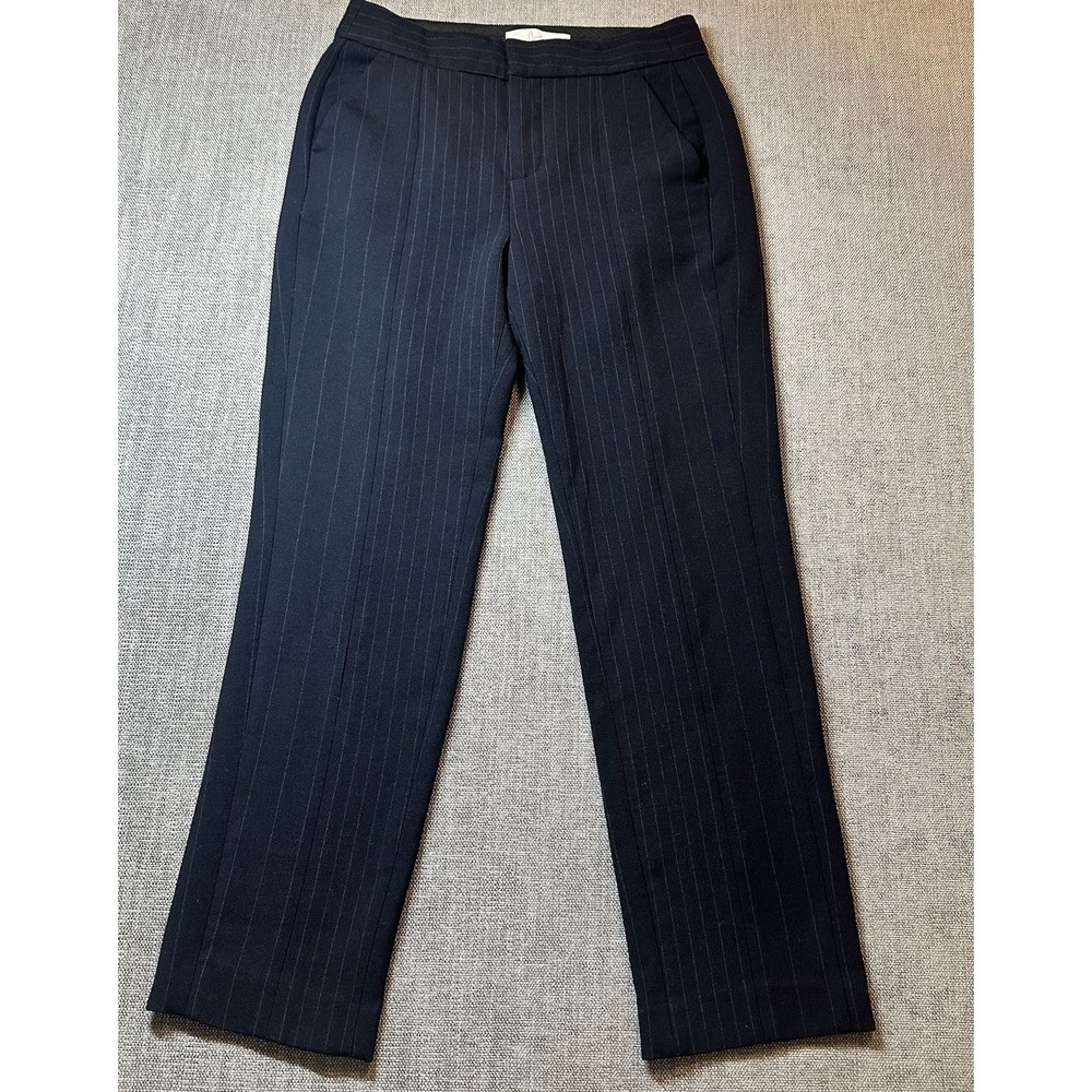 Joie Women's Navy Pinstripe Dress Pants Straight Leg Career Office Size 4